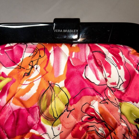 ✨ Vera Bradley Vintage Rose Millie Floral Quilted Satin Clutch ✨ - Picture 5 of 9